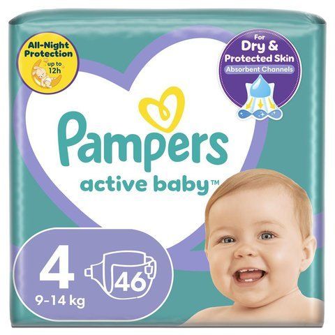 Pampers Дитячі одноразові підгузки Pampers Active Baby Розмір 4 Maxi (9&ndash;14 кг), 46 шт Pampers3Active BabyMaxi54 фото