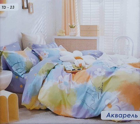 Постільний комплект Акварель &mdash; Двуспальный 2797-семейный-макси фото