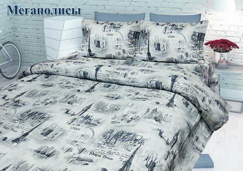 Постельный комплект Мегаполисы &mdash; Двуспальный 2270-полуторный фото